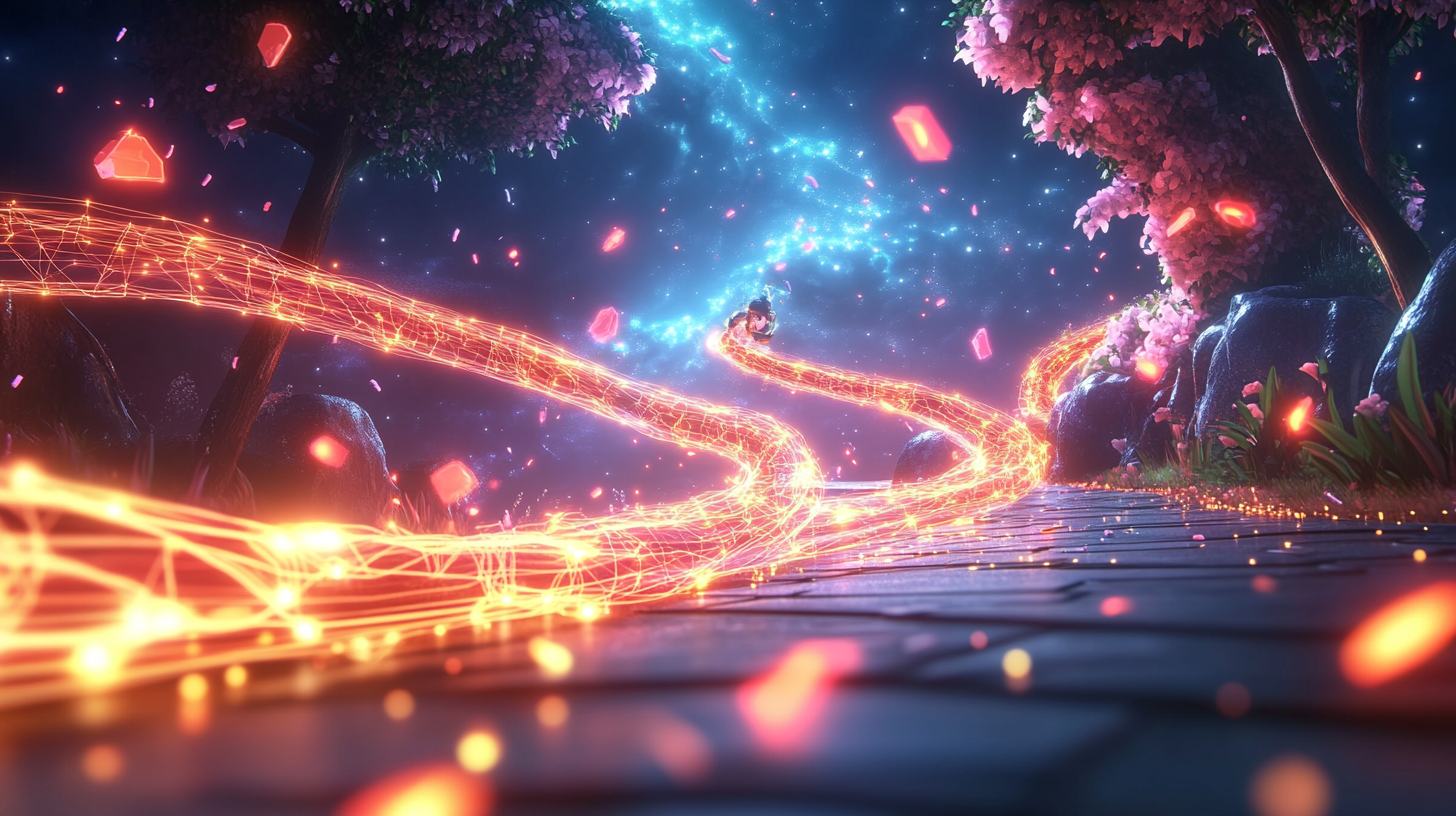 Crisis scenario with incident response team moving through a glowing wireframe playbook with precise coordinated speed across a dark indigo landscape