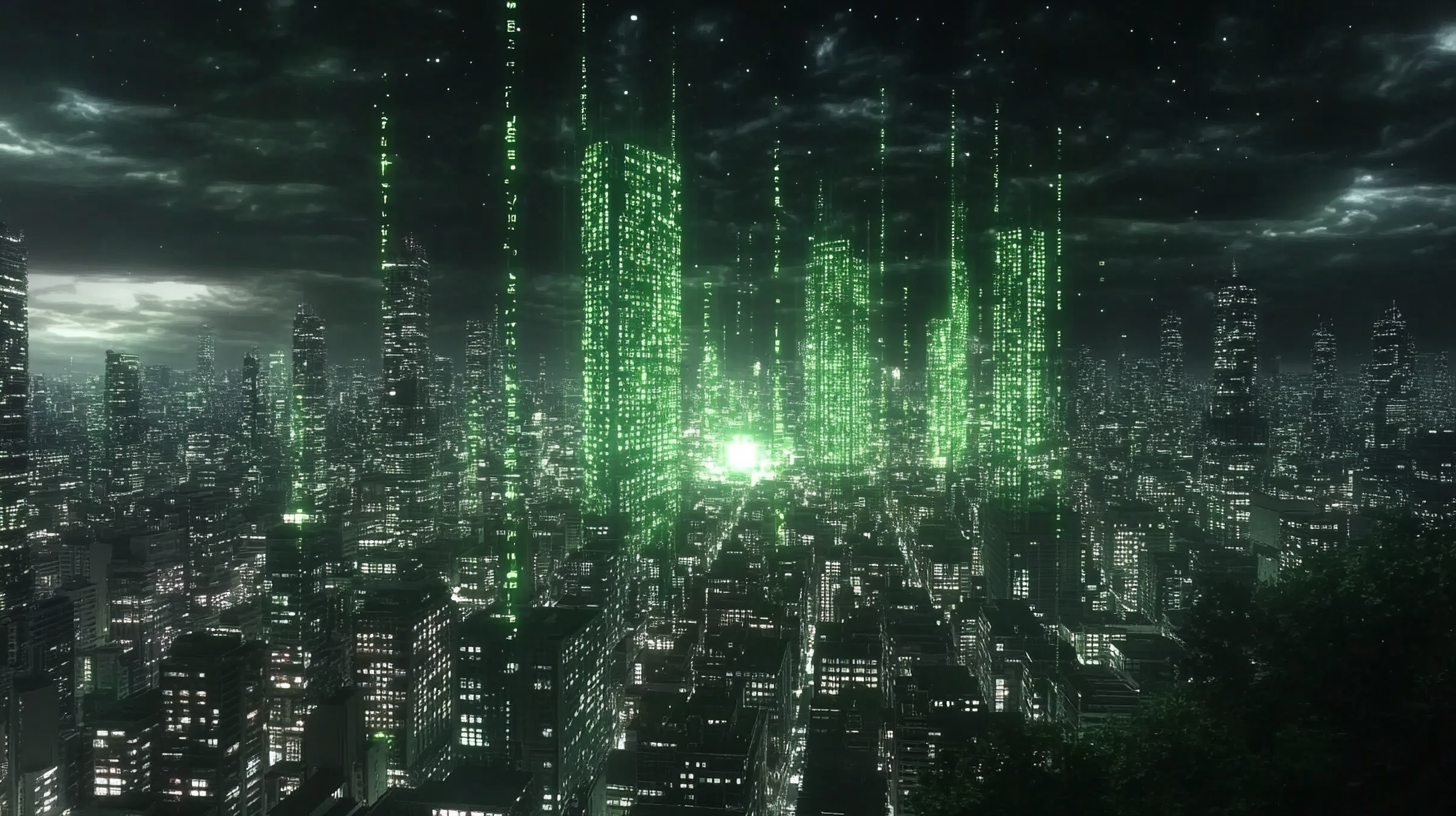 Digital city subdivided into isolated security zones with containment walls of cascading code
